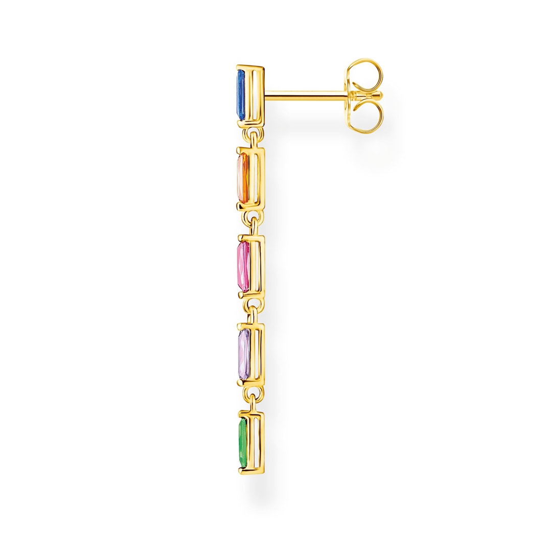 Thomas Sabo Charm Club Einzel Ohrring bunte Steine gold