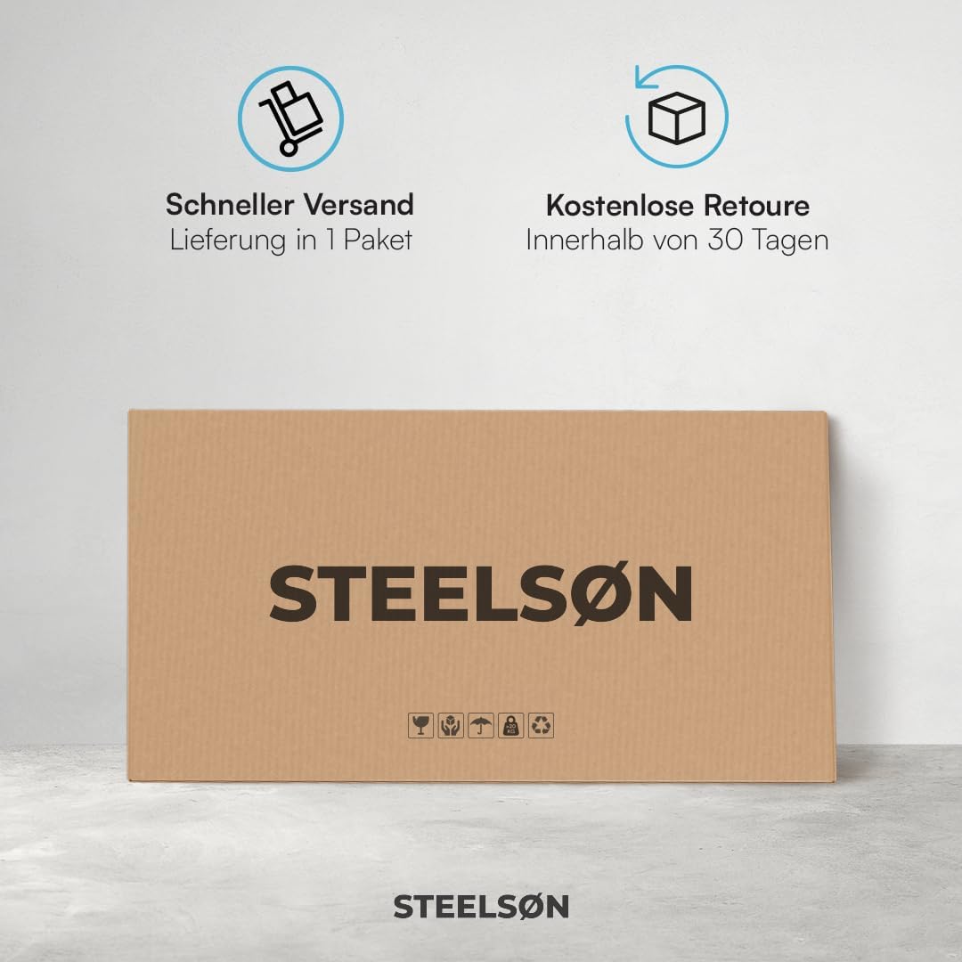STEELSØN Dorado Gartenbox aus verzinktem Metall 600 Liter – Outdoor Box wasserdicht Anthrazit – Auflagenbox abschließbar mit klappbarem Deckel – Aufbewahrungsbox Garten/Balkon/Terrasse 165x70x63 cm