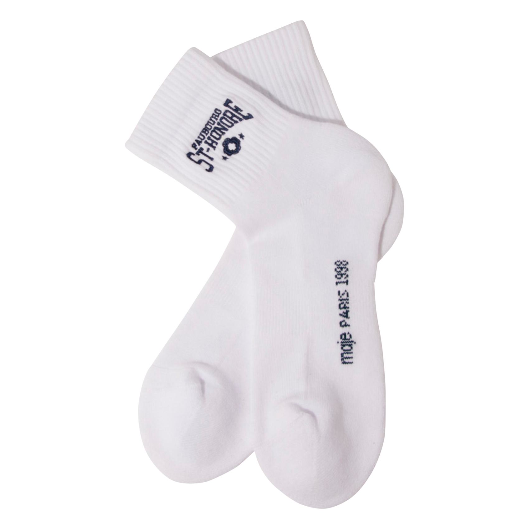 Chaussettes brodées en coton mélangé | Blanc