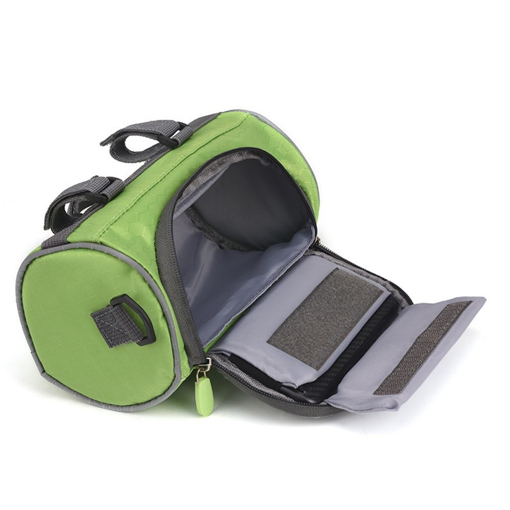 (3L) 22x12cm 2in1 Spritzwasserfeste Fahrrad Velo Smartphone Gravel Bike Lenkstangen Tasche   Umhängetasche - Grün