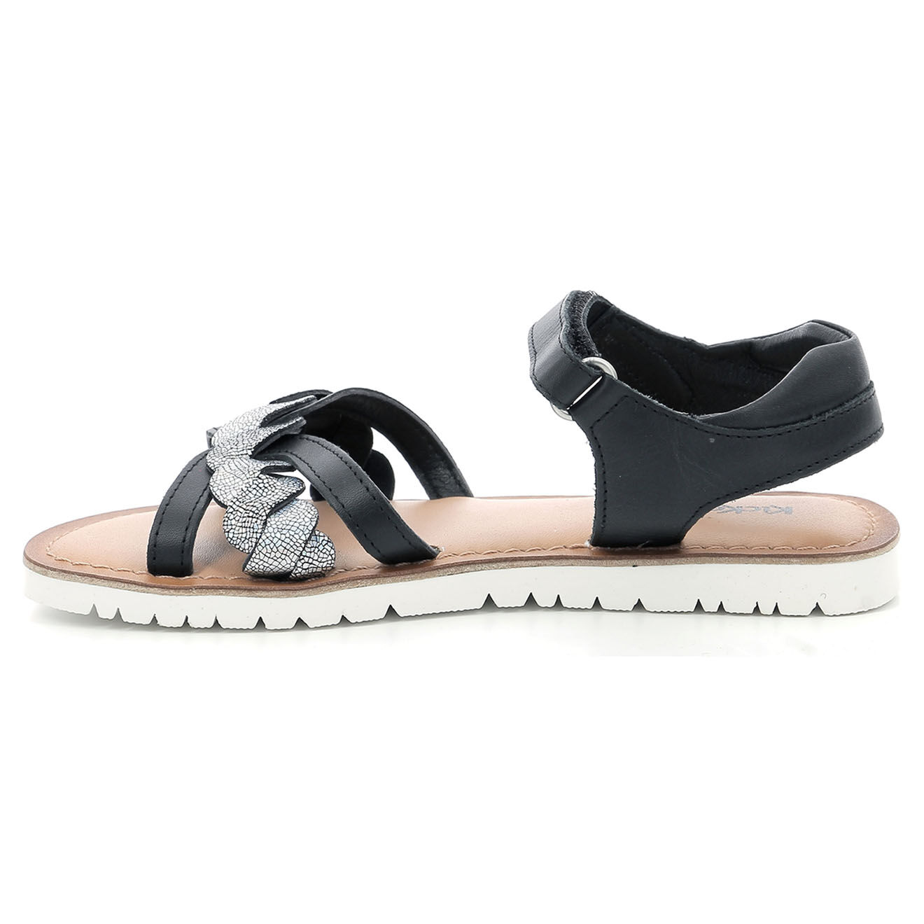 Kickers Sandales en Cuir Betty noir métallisé
