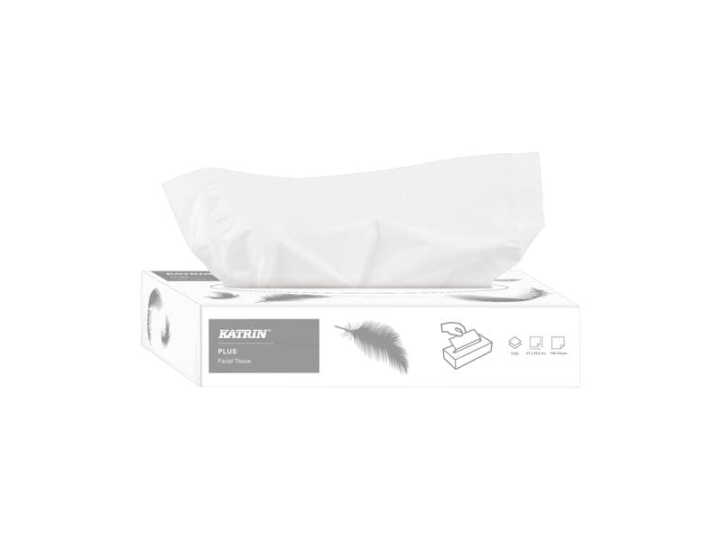 Katrin Kosmetiktücher Plus Facial 100 Stück Reinigungstücher fürs Gesicht 2-lagig, 21 x 20.5 cm