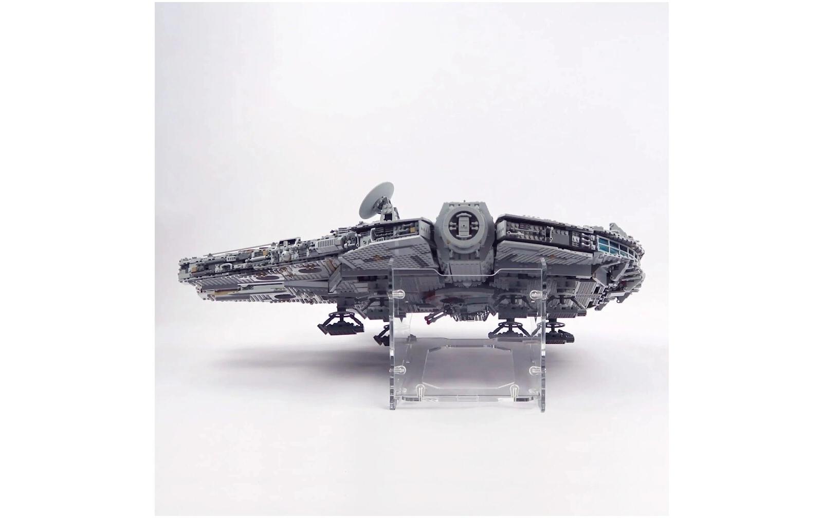 Baukasten Acryl-Display für LEGO 75192 Star Wars<br>Horizontale Acry-Display-Box mit Ständer und schwarzem Boden für LEGO Star Wars UCS Millennium Falcon