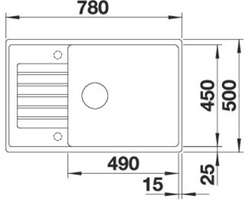 Blanco ZIA 6 S Compact spoelbak 780 x 500 mm zacht wit 527213