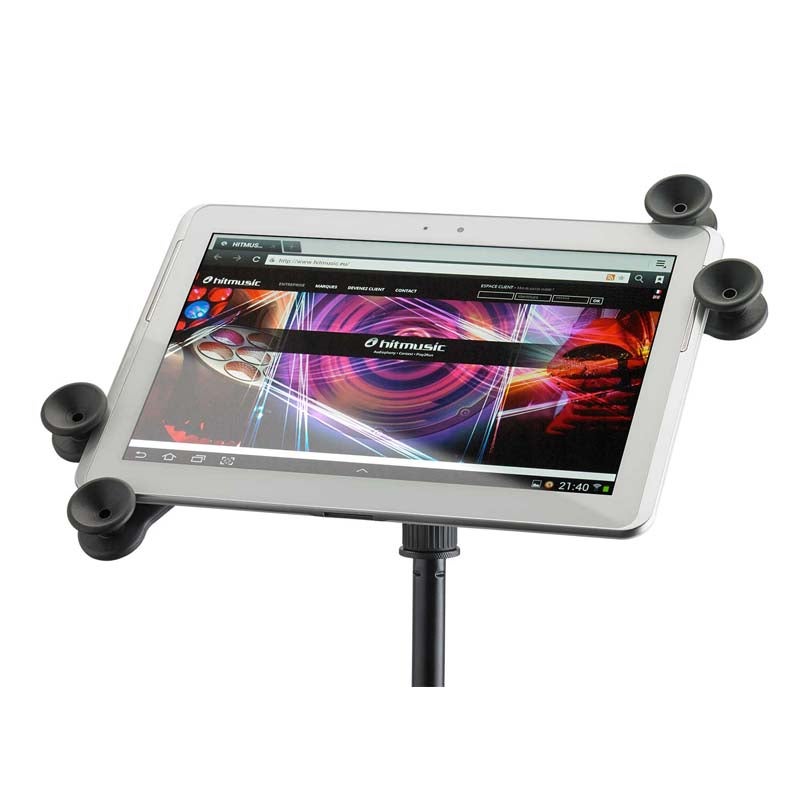 Hilec MEDIA2 tablet-houder voor microfoonstatief zwart