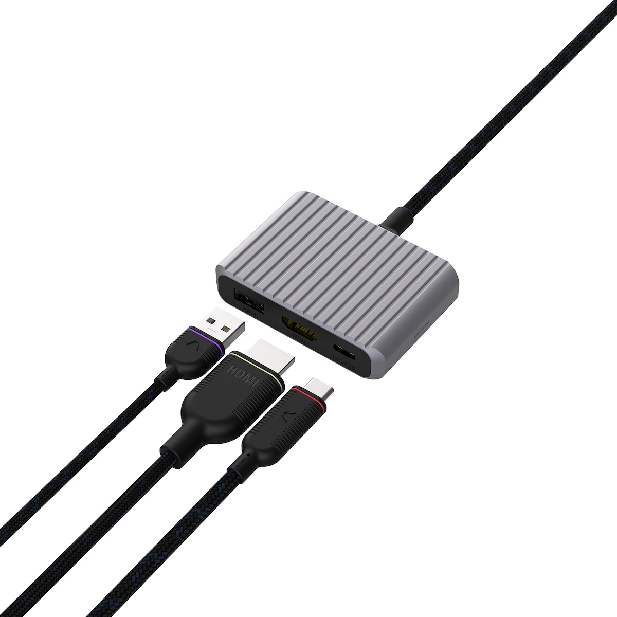 Unisynk 3-Port USB-C hub (grå)