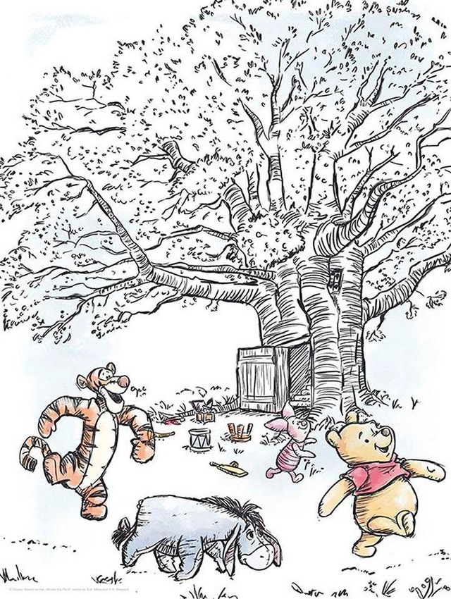 Komar Bild »Winnie the Pooh Playground« Disney 1 Stk. tlg. Wandbild zur Dekoration im Kinderzimmer - ohne Rahmen