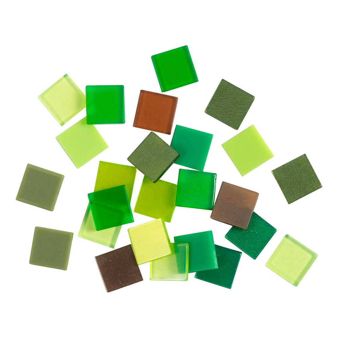 Mini Mozaiek Groen Glitter 10x10mm, 25 gram
