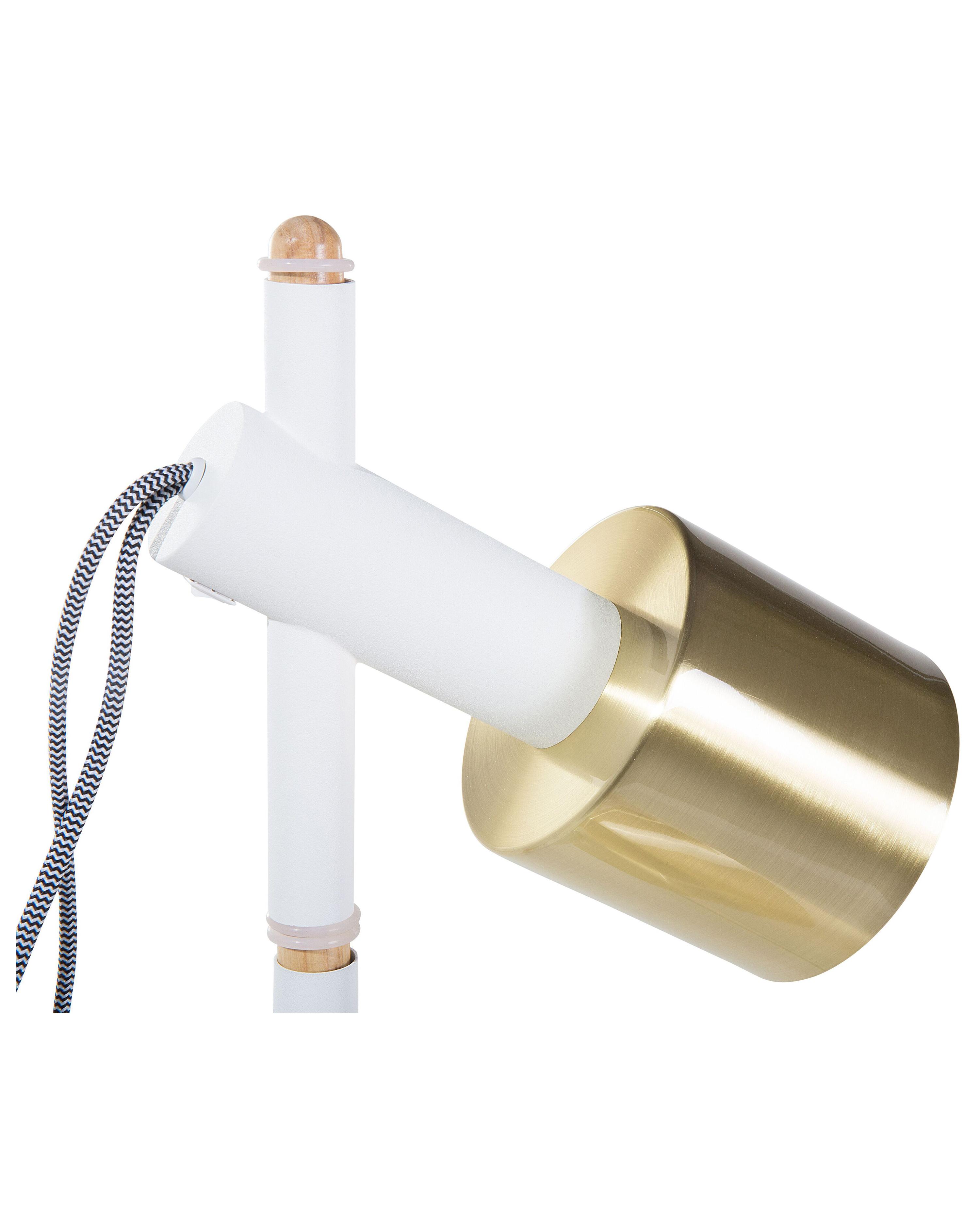 Staande lamp OWENS verstelbaar Essenhout Wit