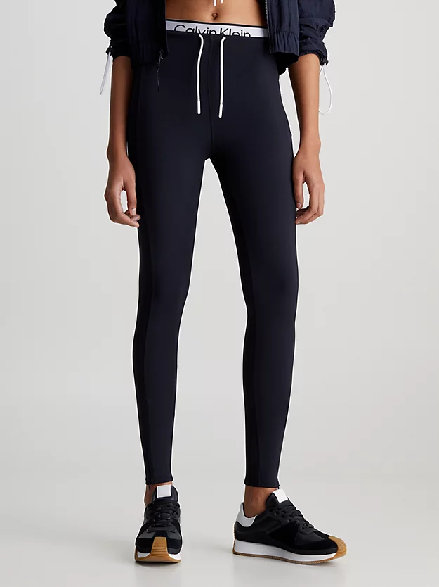 Calça legging de ginástica com cós duplo 7/8