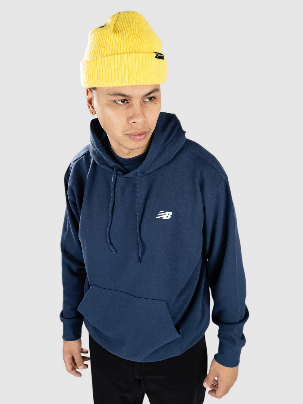 New Balance Small Logo French Terry Hoodie nb navy