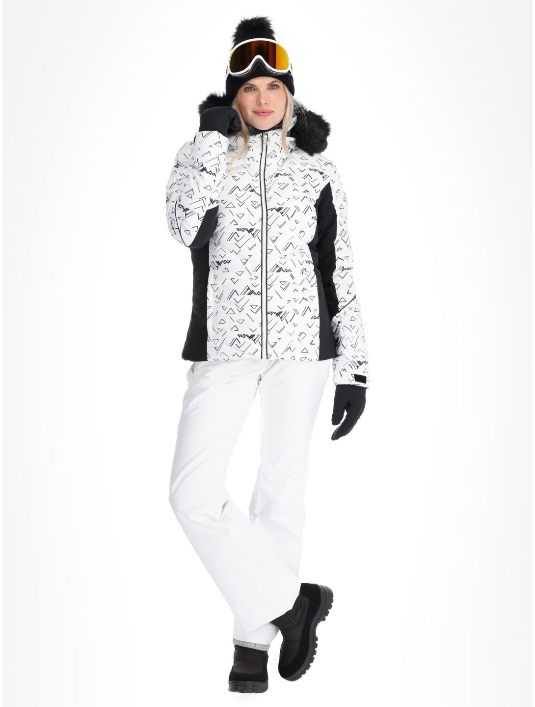 W Staci Print Puffy ski-jas dames