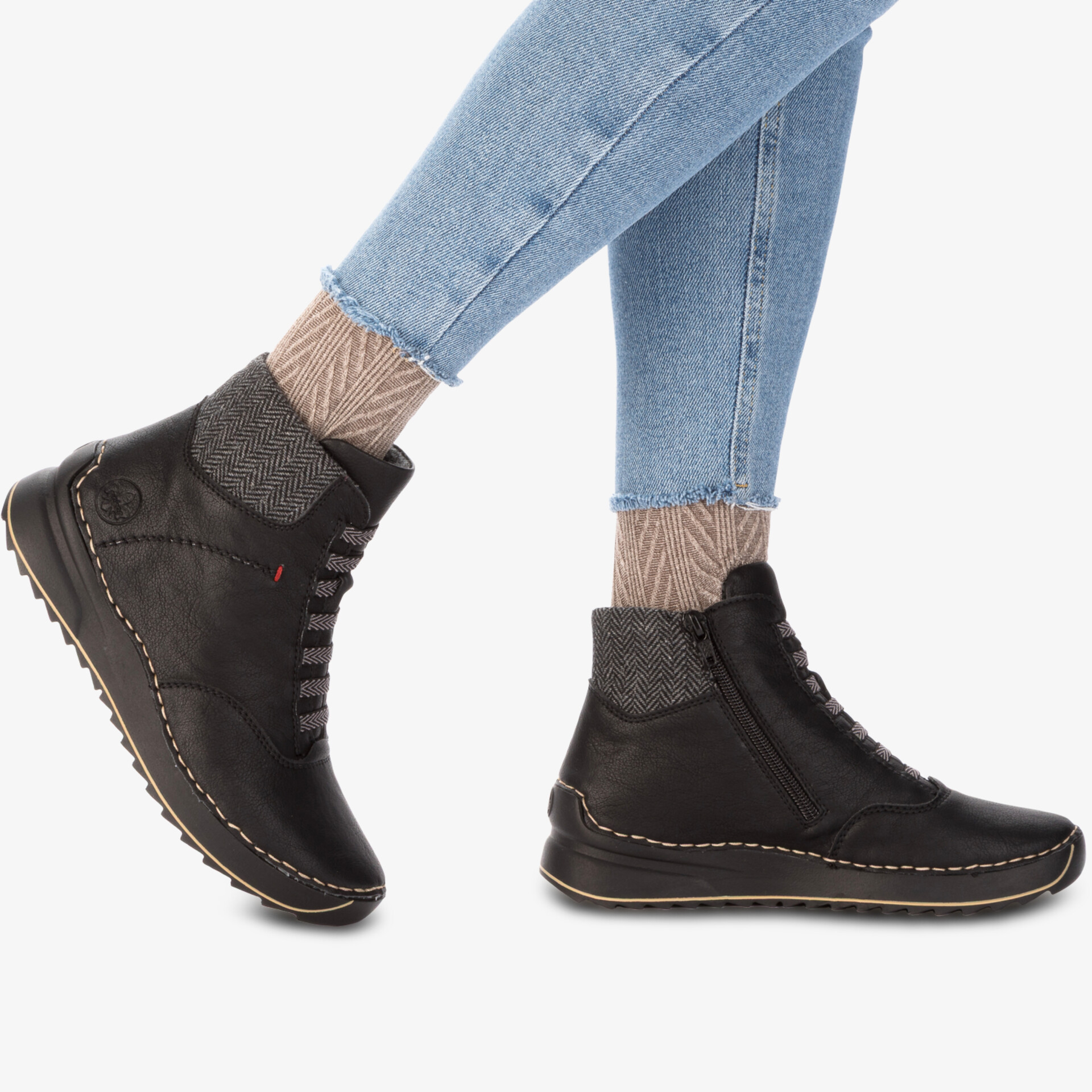 rieker Damen Stiefeletten schwarz