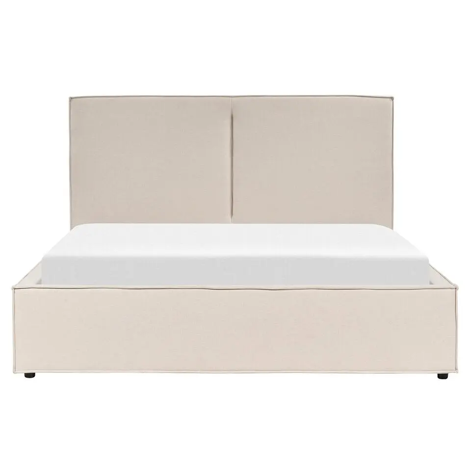 MOISSAC - Bed - Beige - 160 x 200 cm - Polyester
