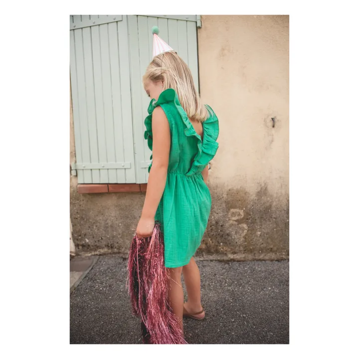 Marlot Paris Robe Elie Gaze de Coton | Vert