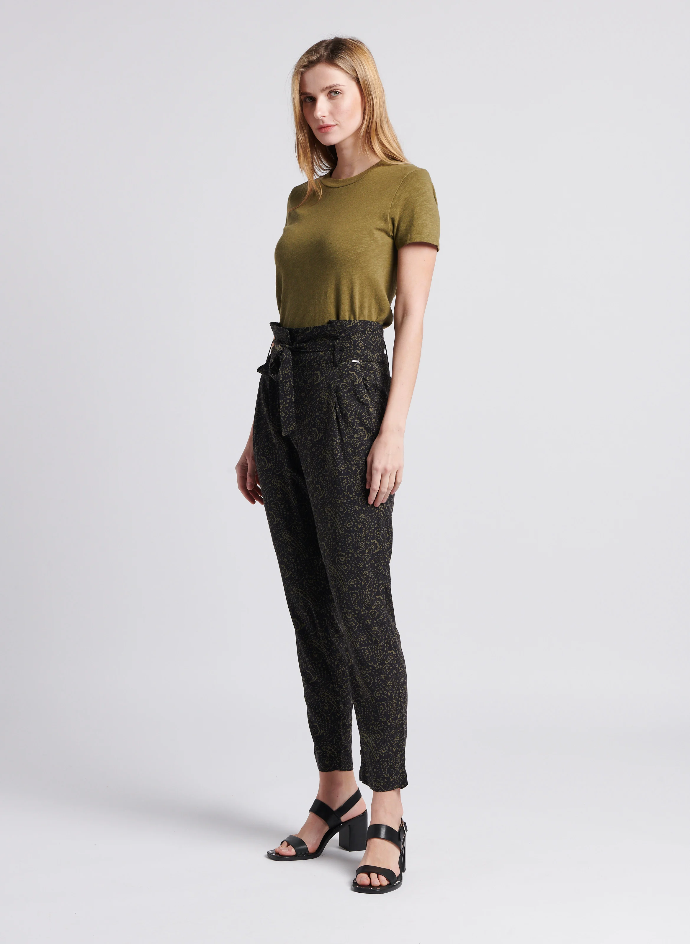 SONOMA - Tee-shirt col rond droit en coton | Kaki