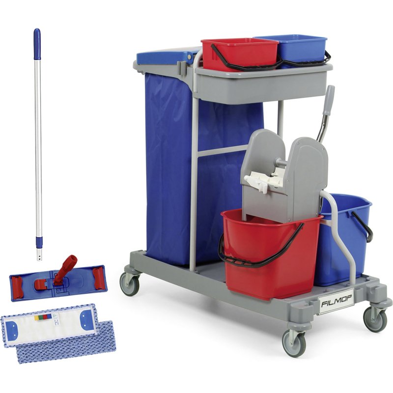 Kit Chariot de ménage Ariane 2115 + Support et frange Filmop