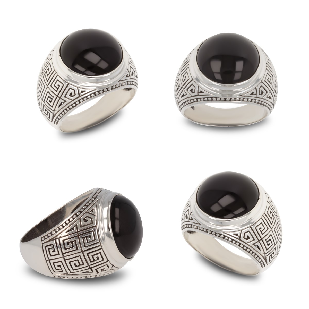 Bague Chevalière pour Femme en Argent 925 avec Onyx Noir | Idée Cadeau Parfaite | Bijou Unique Aden