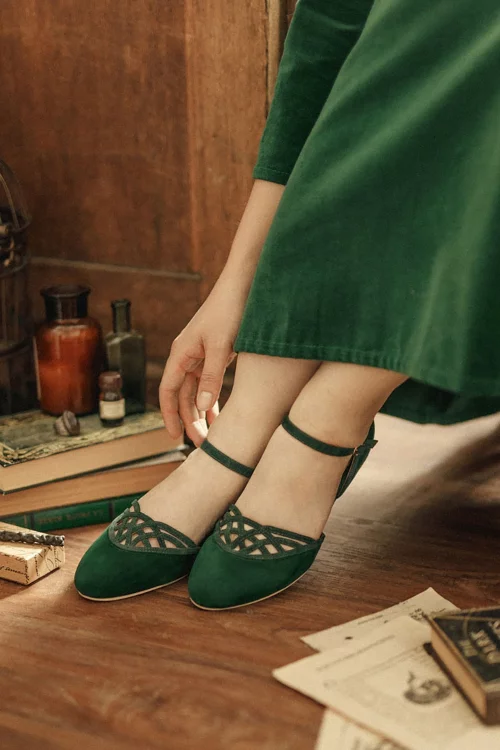 Charlie Stone Serpente ballerina's in smaragdgroen