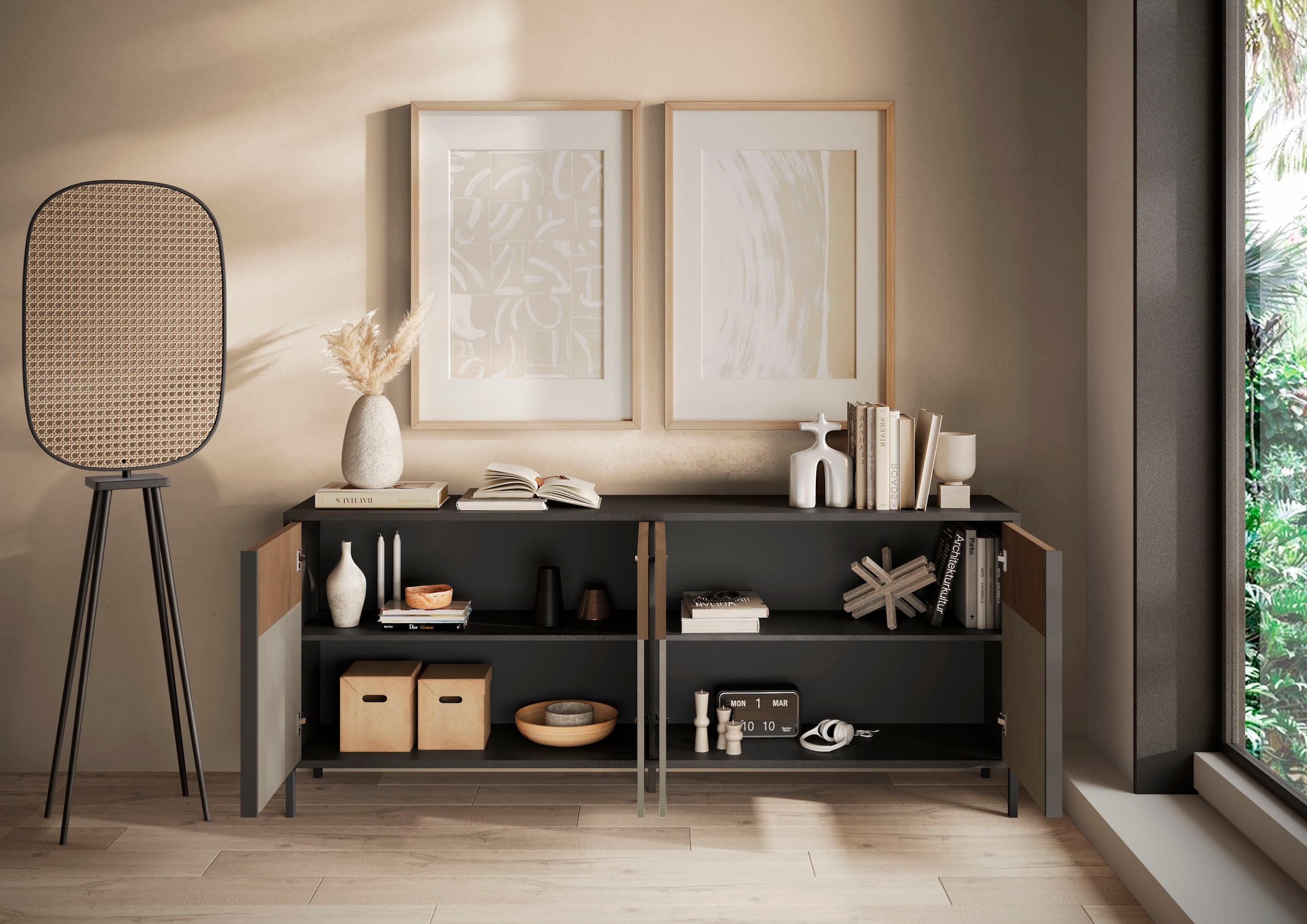 INOSIGN Sideboard »Everest Breite 206 cm, Kommode mit 4 Türen« Anrichte, Soft/Self Closing, Korpus 22 mm