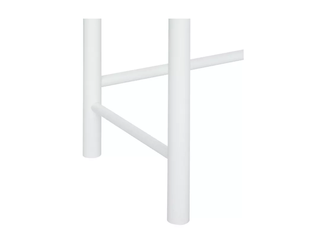 Meuble Console 2 niveaux en Bois Blanc et Cannage en Rotin H 80 cm
