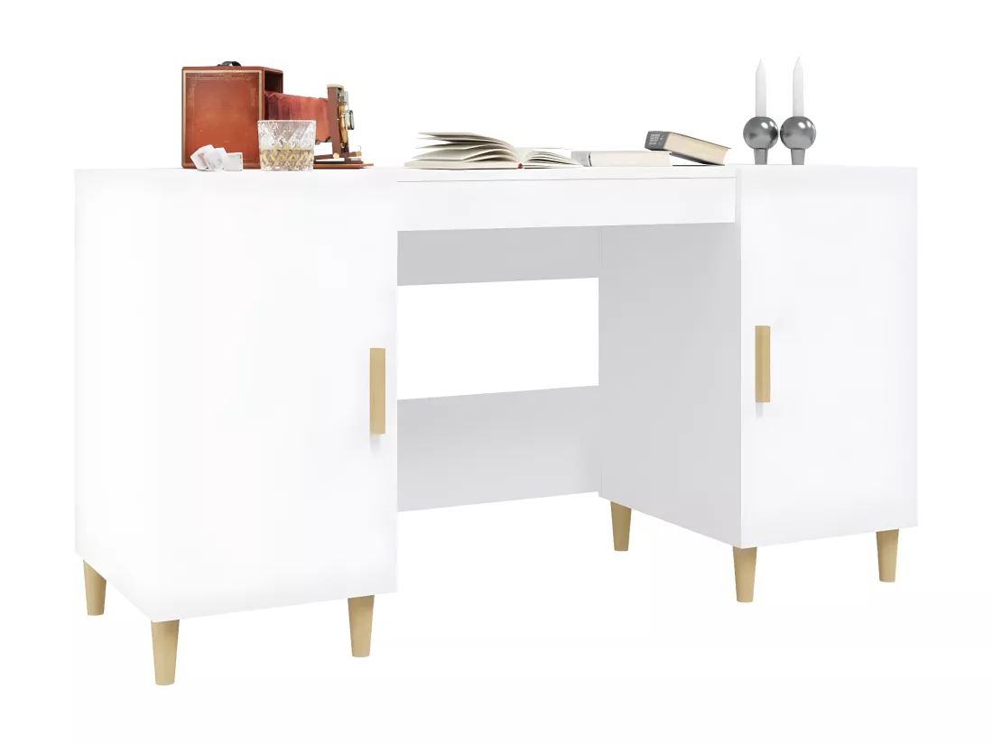 Bureau Blanc 140x50x75 cm Bois d'ingénierie