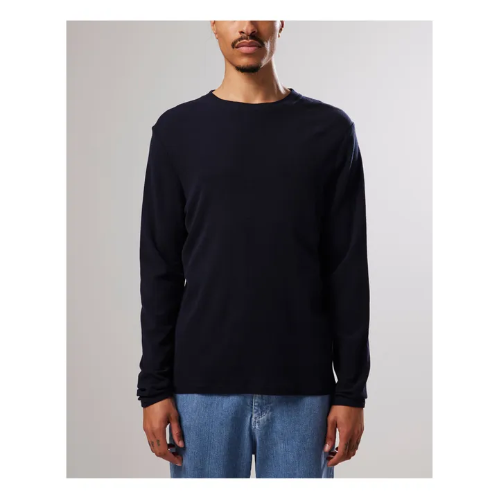 NN. 07 T-shirt Manches Longues Clive 3323 | Bleu marine