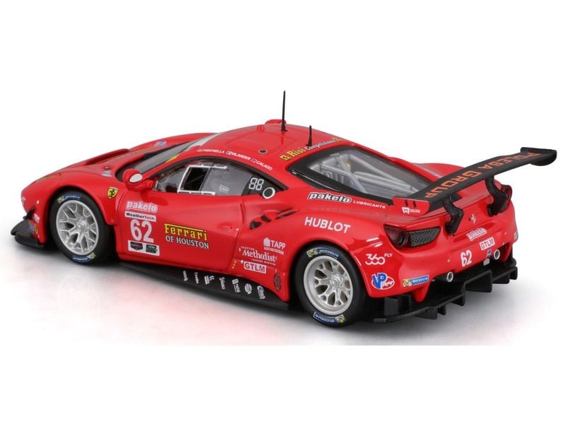 BBurago Ferrari Racing 488 GTE 2017 Rot 1:43 Sammlermodell im Massstab 1:43