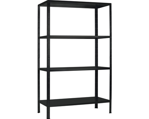 Schulte modulaire stellingkast, zwarte structuurlak, 180x120x40 cm, 4 legplanken, draagvermogen 260 kg