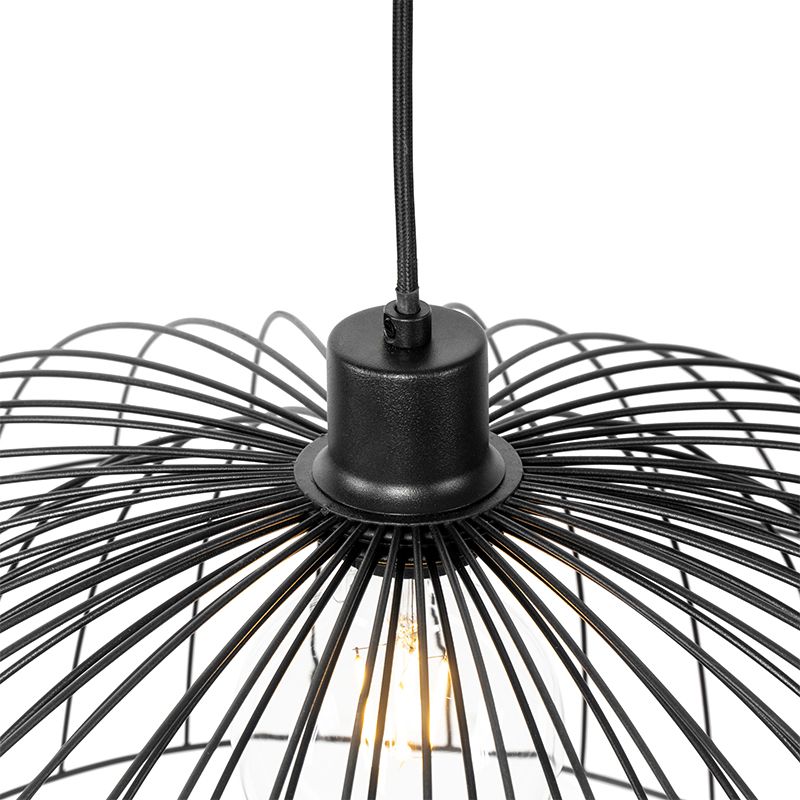 Design hanglamp zwart met dubbele kap 66cm - Pua