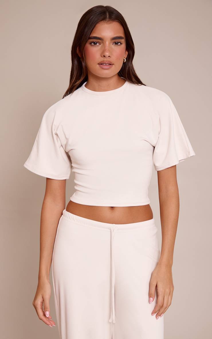 Crème T-shirt Ample À Toucher Doux