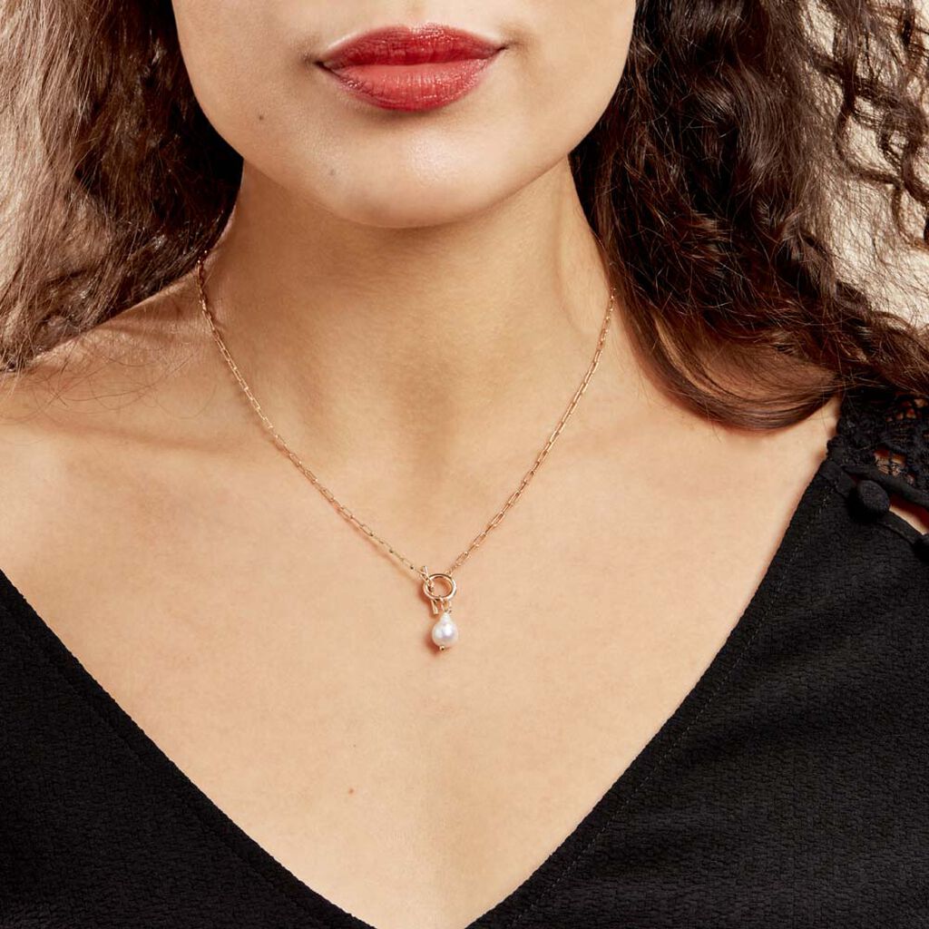 Collier Plaqué Or Jaune Ibai Perle D'eau Douce