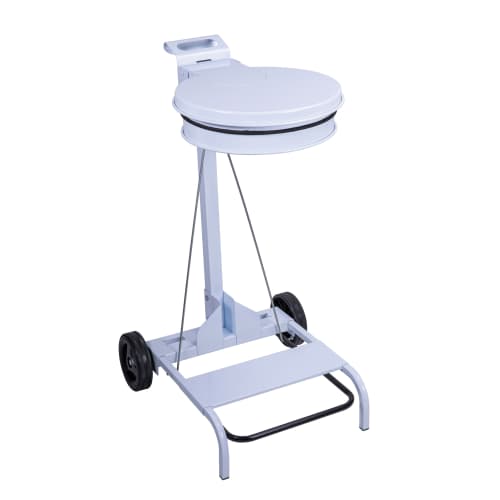 Support sac mobile métal à pédale 110L blanc Medial