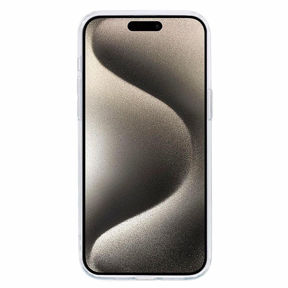 iPhone 15 Pro MagSafe Hülle mit Acryl Rückseite und Farbverlauf im Glitzer Design - Türkis
