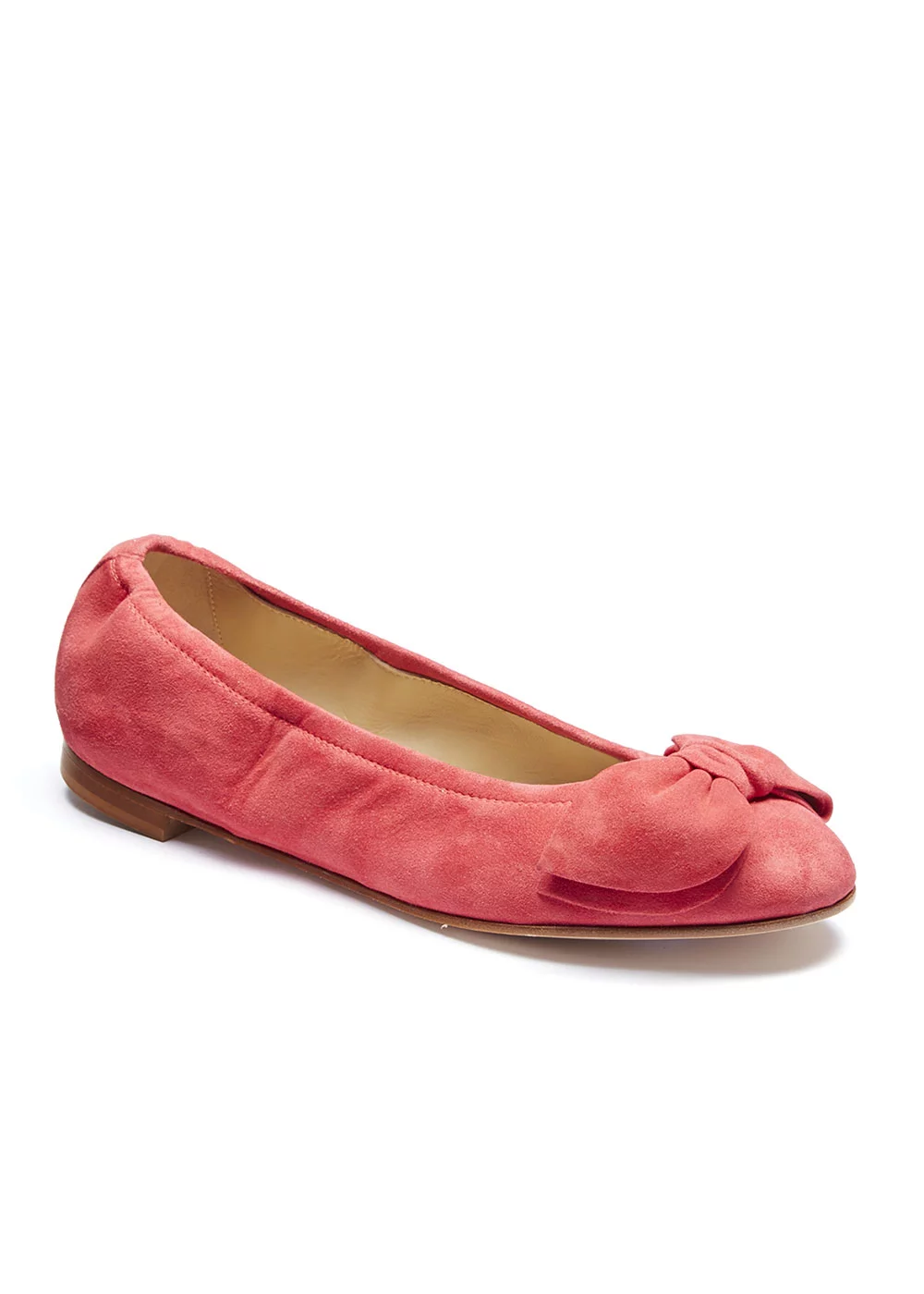 BALLERINE NOEUD VELOURS ROSE