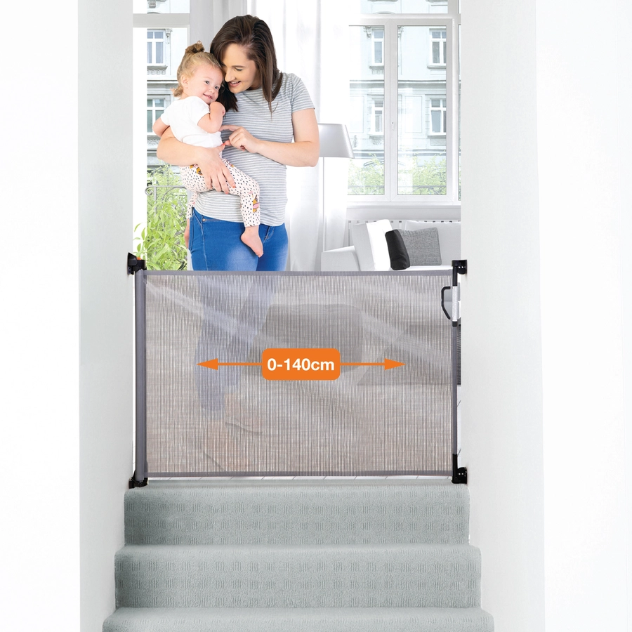 Dreambaby® einziehbares Türschutzgitter, Grau