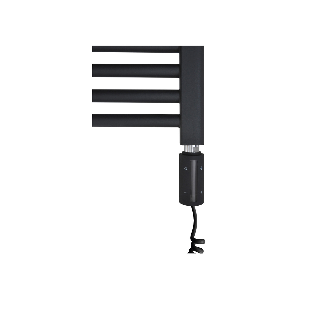 Sanicare elektrische design radiator 60x112cm zwart mat met WiFi en thermostaat rechts zwart