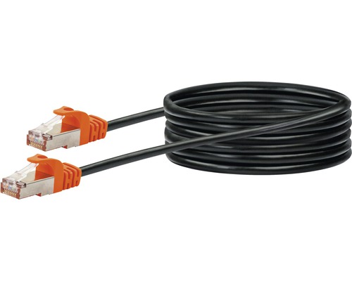 CAT 7 netwerkkabel S/FTP 2x RJ45 connectoren 5 m zwart Schwaiger CKO7020531