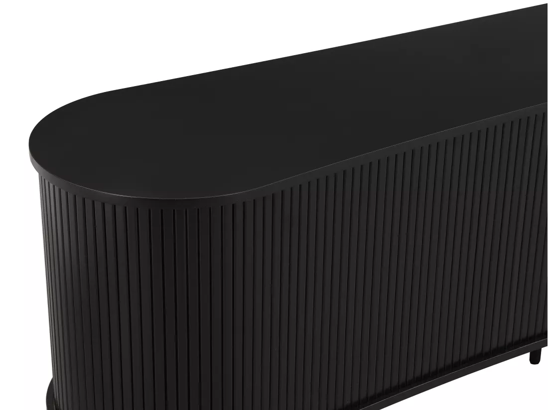 Meuble TV avec 2 portes coulissantes en MDF - Noir - SEVATO