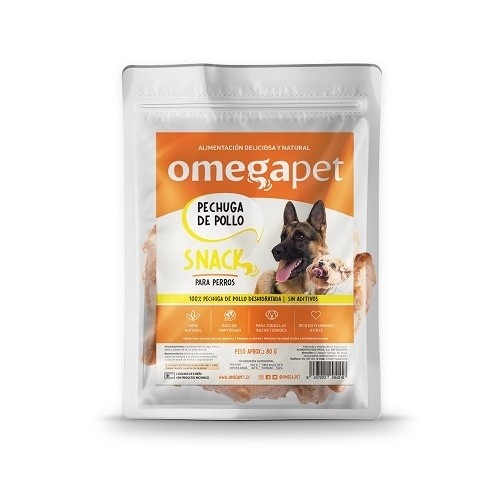 Petisco de peito de frango 100% natural para cães.