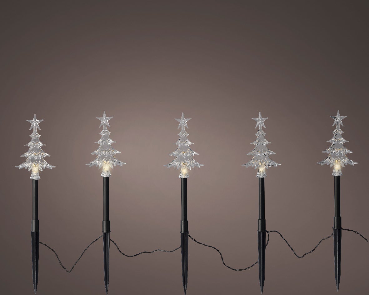 Lumineo tuinsteker lampen zwart D 2 H 26,5 cm 5 stuks