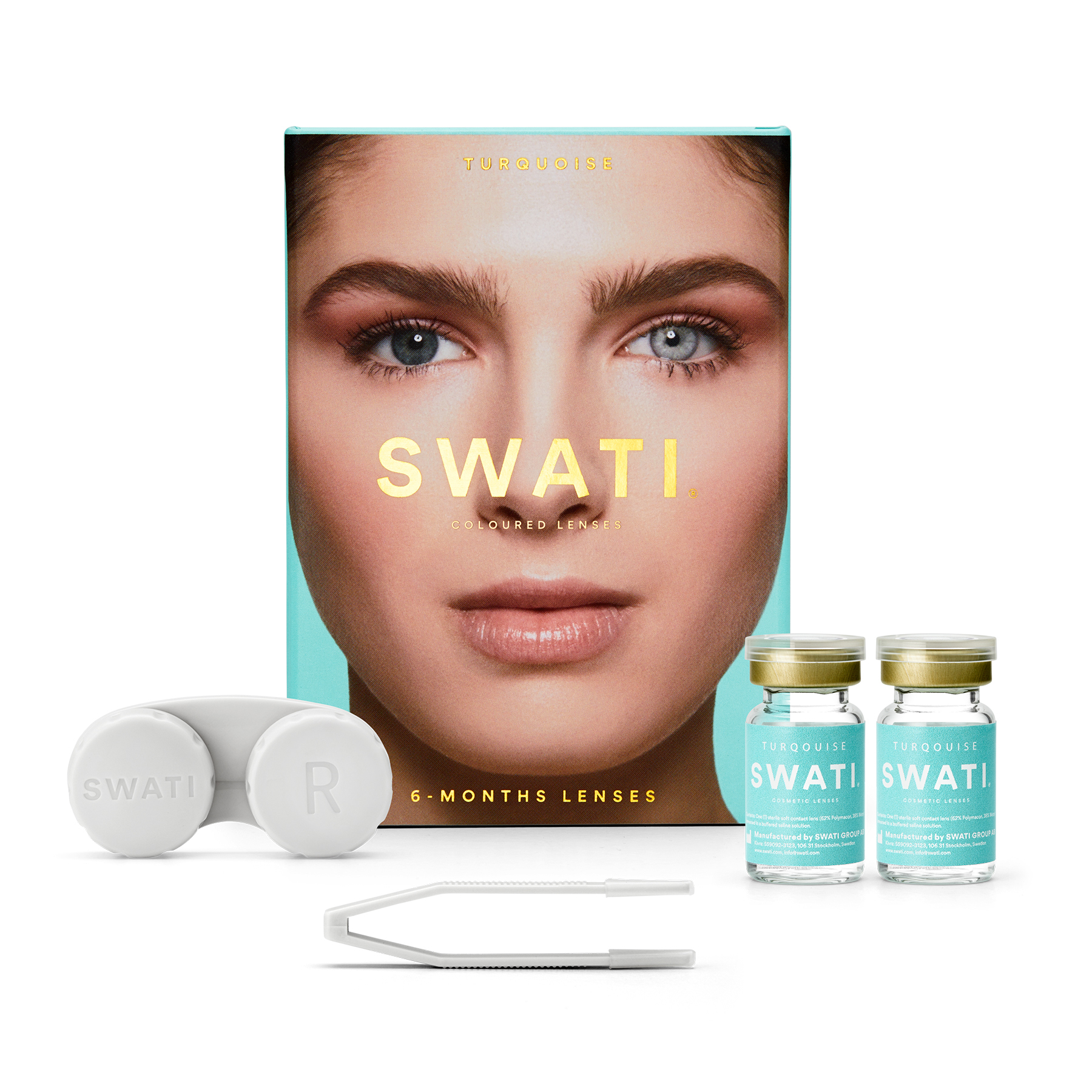 SWATI Coloured Lenses Turquoise 6 Months