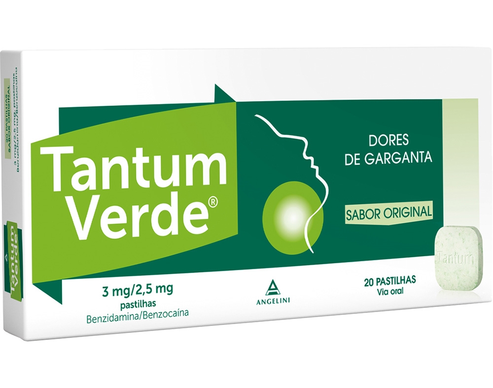 PASTILHAS TANTUM VERDE 3MG 2.5MG ORIGINAL 20UN