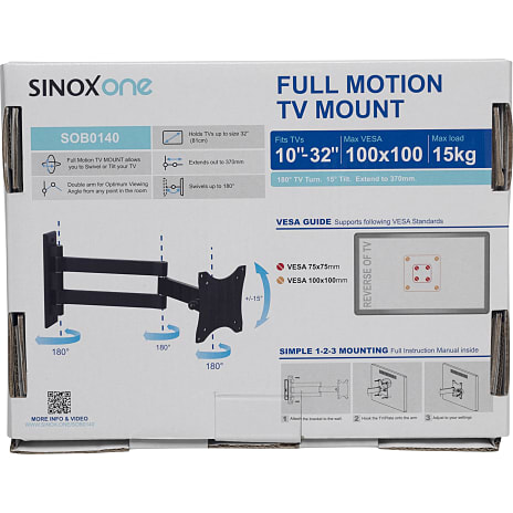 Sinox one SOB0140 dreje vægbeslag til 10