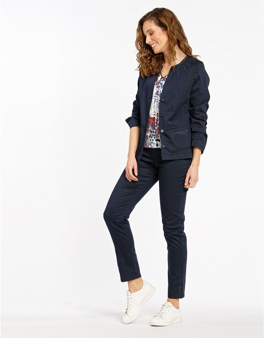 Veste jean denim sans col