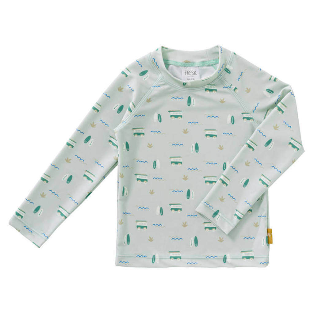 UV T-shirt met all over print mintgroen