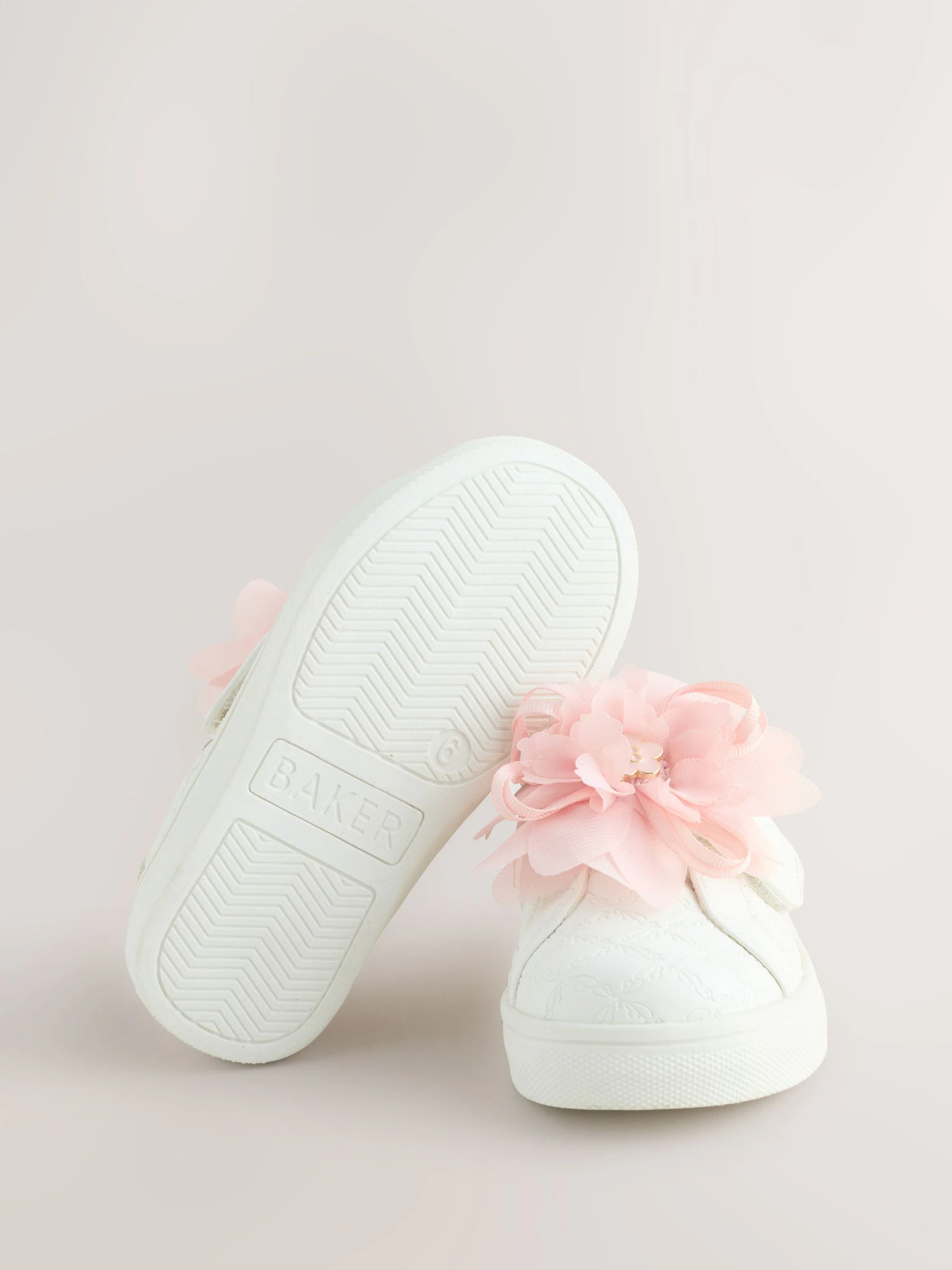 Off White - Baker by Ted Baker Girls Organza Corsage Trainers
