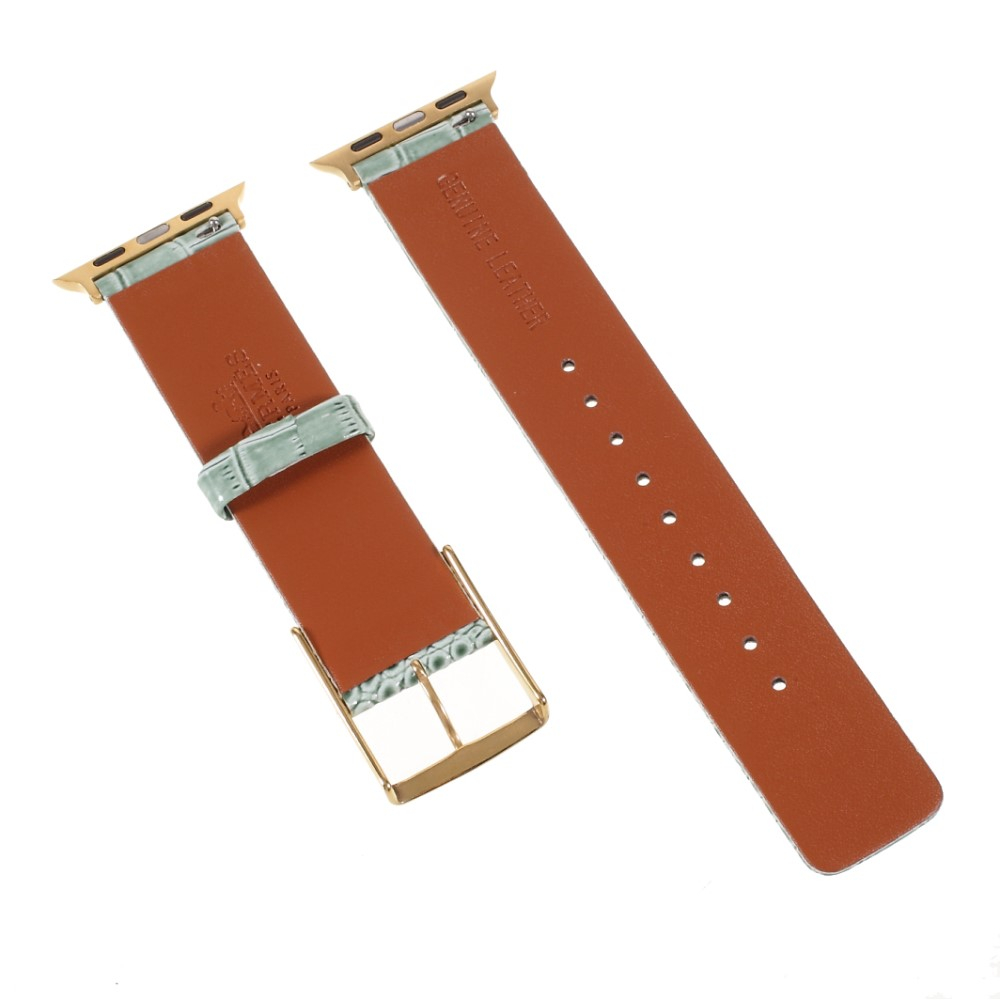 Apple Watch (42/41/40/38 mm) Ersatz Echtleder Armband im Kroko Look (Gelenkumfang: 170-220mm) - Grün