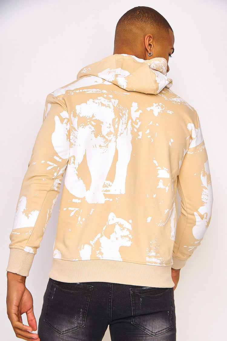Sweat à capuche beige tâché / Project X - 2120200