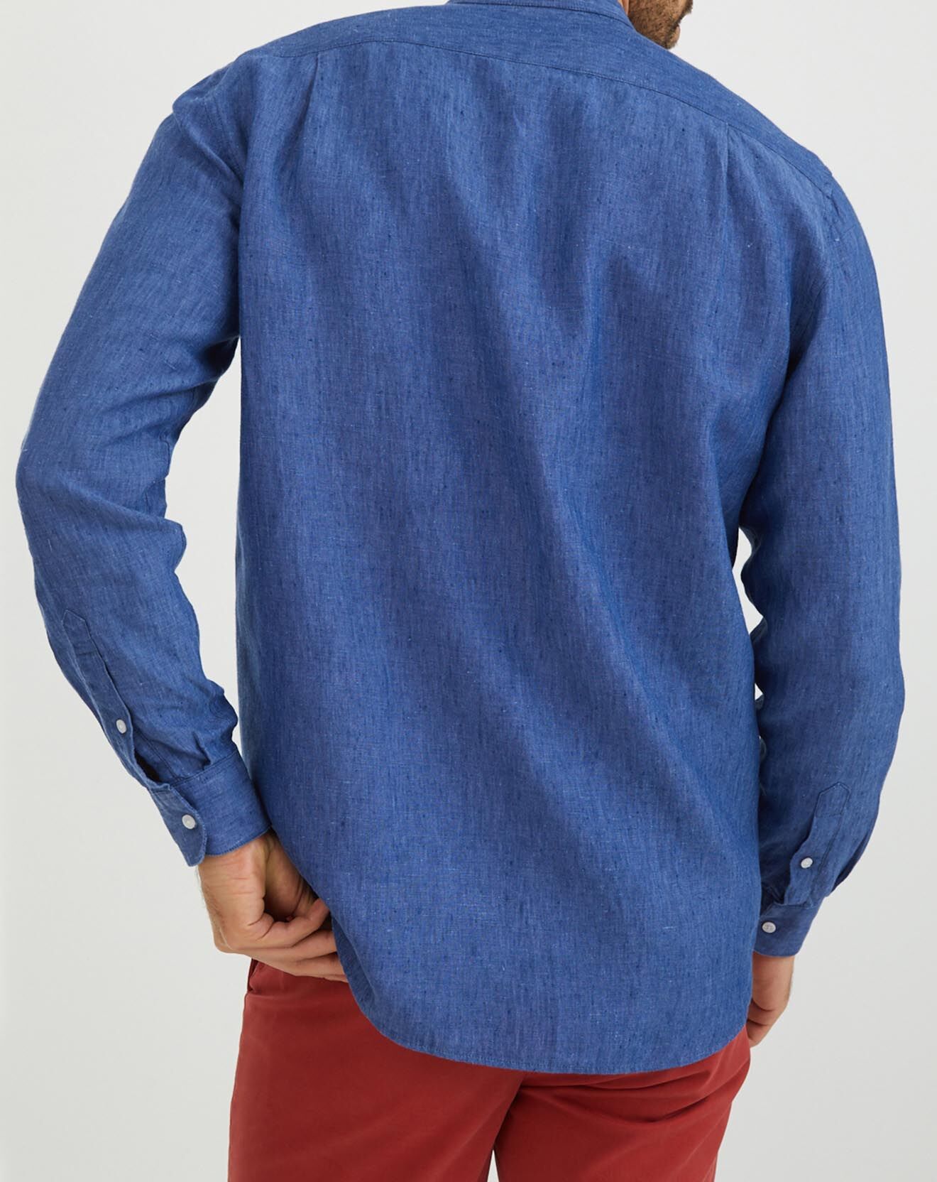 Cyrillus Chemise regular fit 100% Lin bleue
